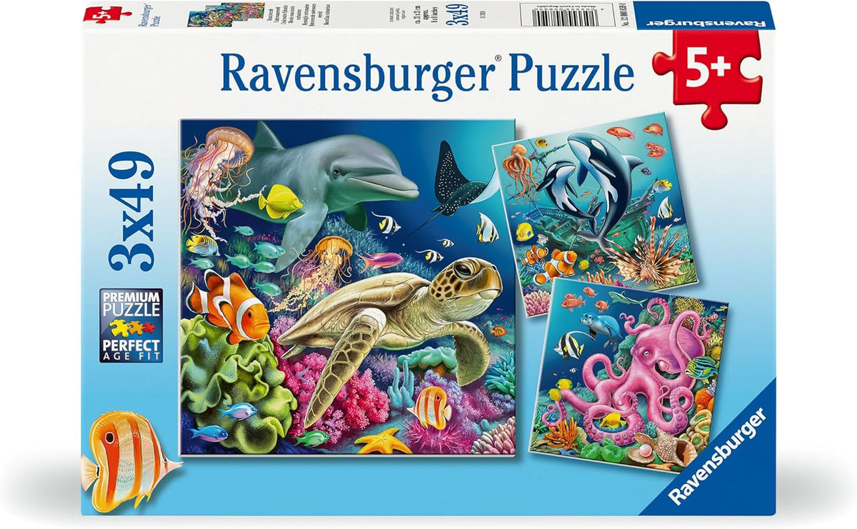 Ravensburger Puzzle pour enfants – 12000859 Monde sous-marin enchanteur – Puzzle 3 x 49 pièces pour enfants de 5 ans et plus Puzzle Naty Shop Titre par défaut