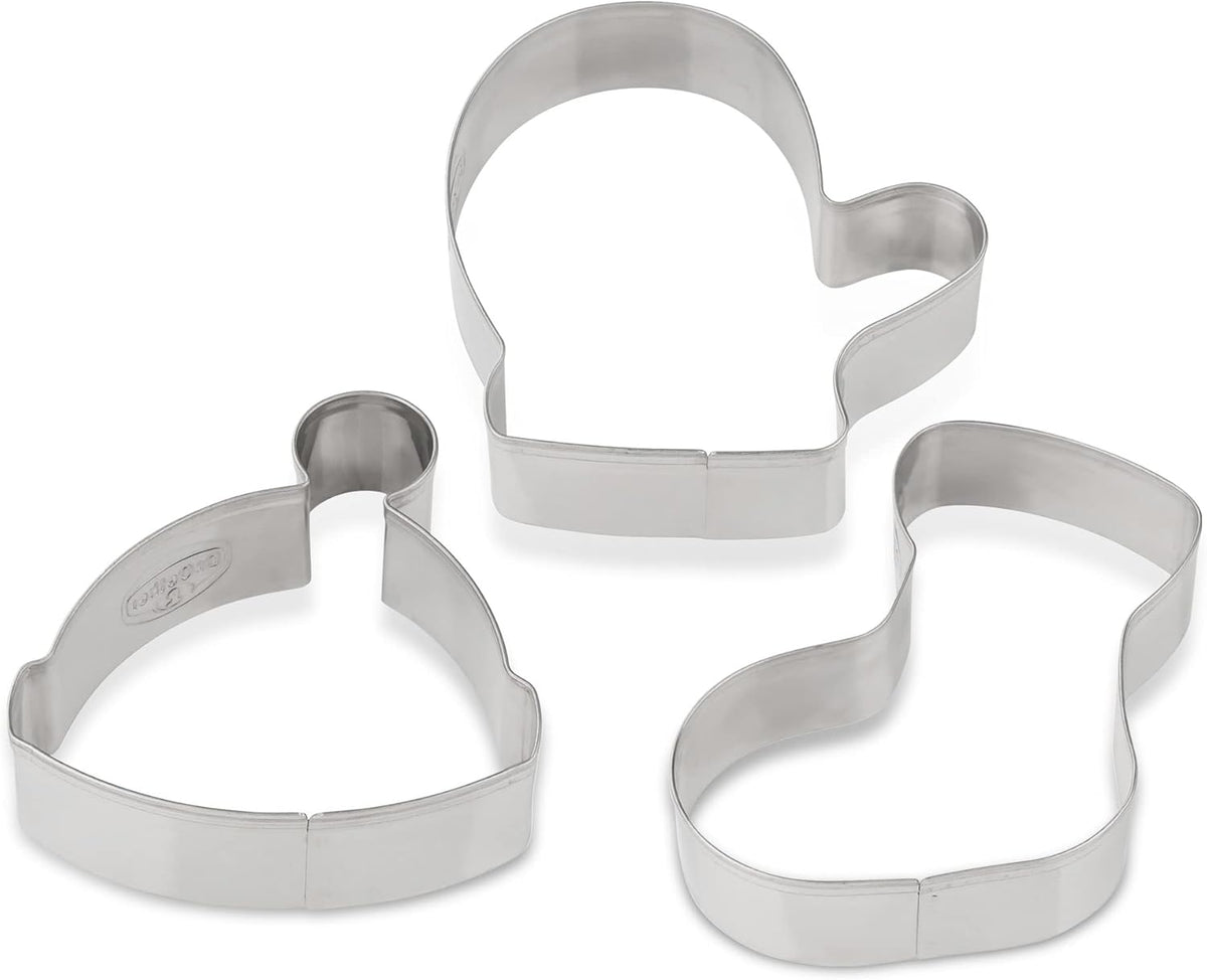 Dr. Oetker Lot de 3 emporte-pièces de Noël – Emporte-pièces blancs pour la pâtisserie de Noël – Emporte-pièces en acier inoxydable pour Noël