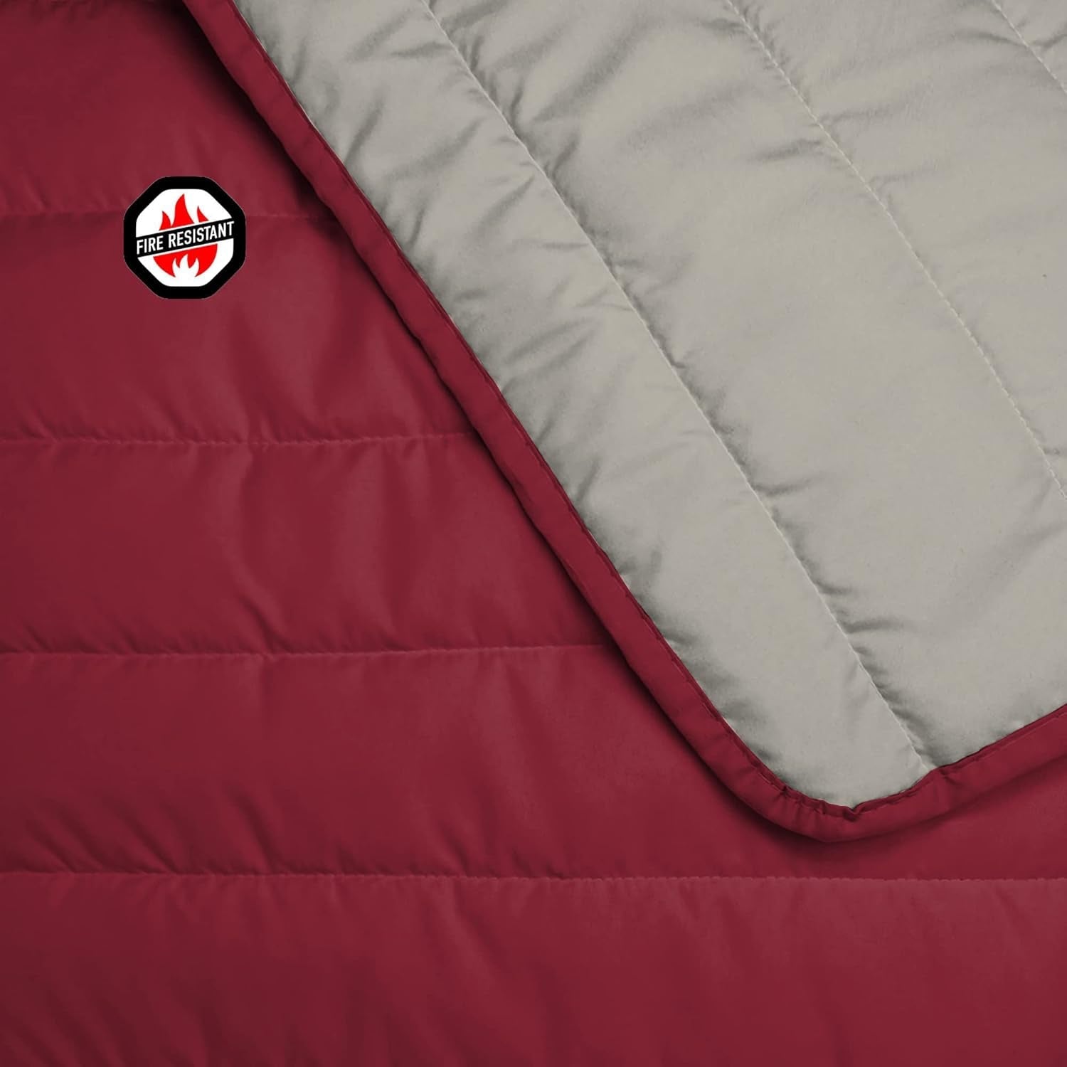 Couverture d'été en lin italien, ignifugé, microfibre, bicolore, bordeaux/gris clair, 170 X 270 cm Couettes et couettes Naty Shop