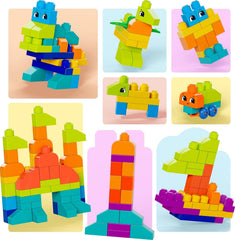 MEGA HHM96 - MEGA BLOKS Bausteinebeutel Deluxe, 150 große und farbenfrohe Bausteine mit einer Aufbewahrungstasche, Konstruktionsspielzeug, Spielzeug-Geschenkset für Kinder ab 1 Jahr