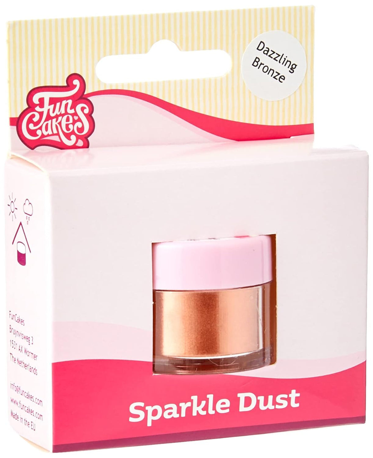 Funcakes Sparkle Dust Dazzling Bronze : Colorant alimentaire en poudre pétillant pour décorer les gâteaux, certifié Halal