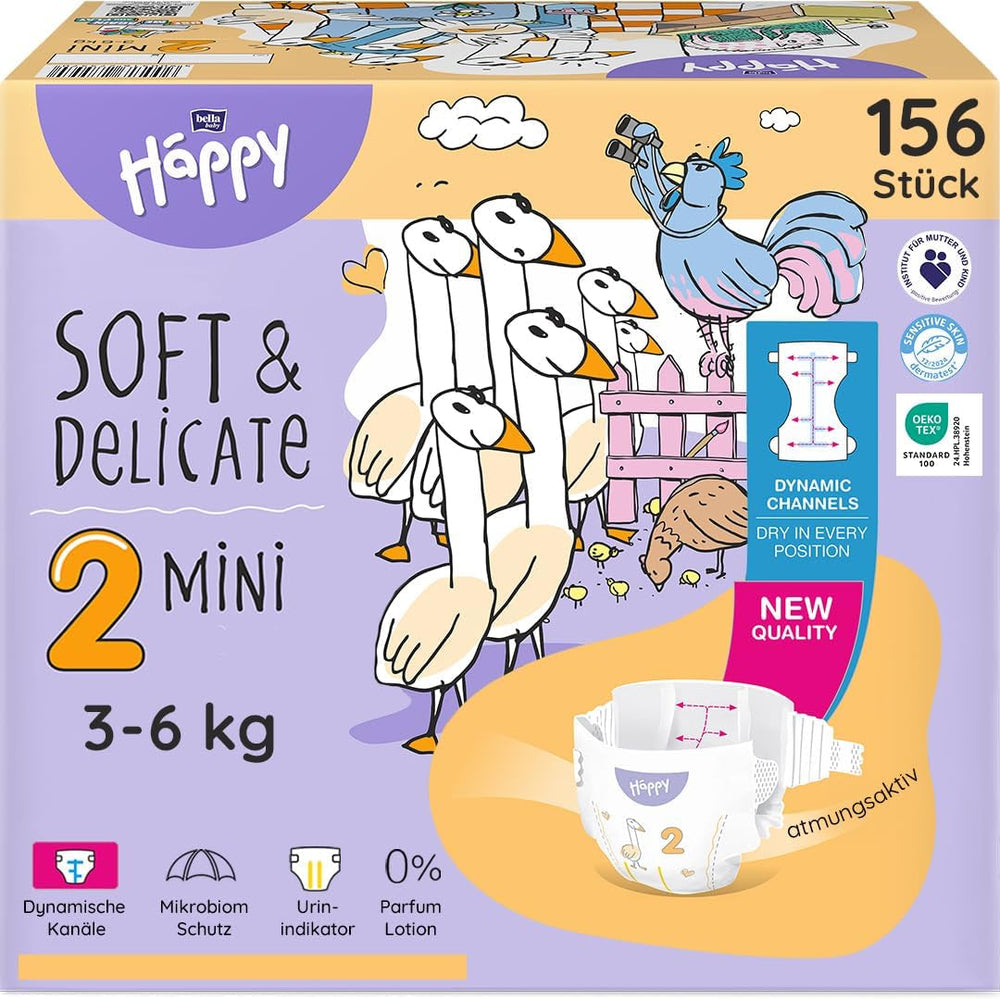 Scutece Bella Baby Happy Premium, mărimea 6, Junior Extra, 15+ kg, 96 de bucăți, sigiliu DERMATEST și OEKO-TEX, scutece de unică folosință pentru bebeluși