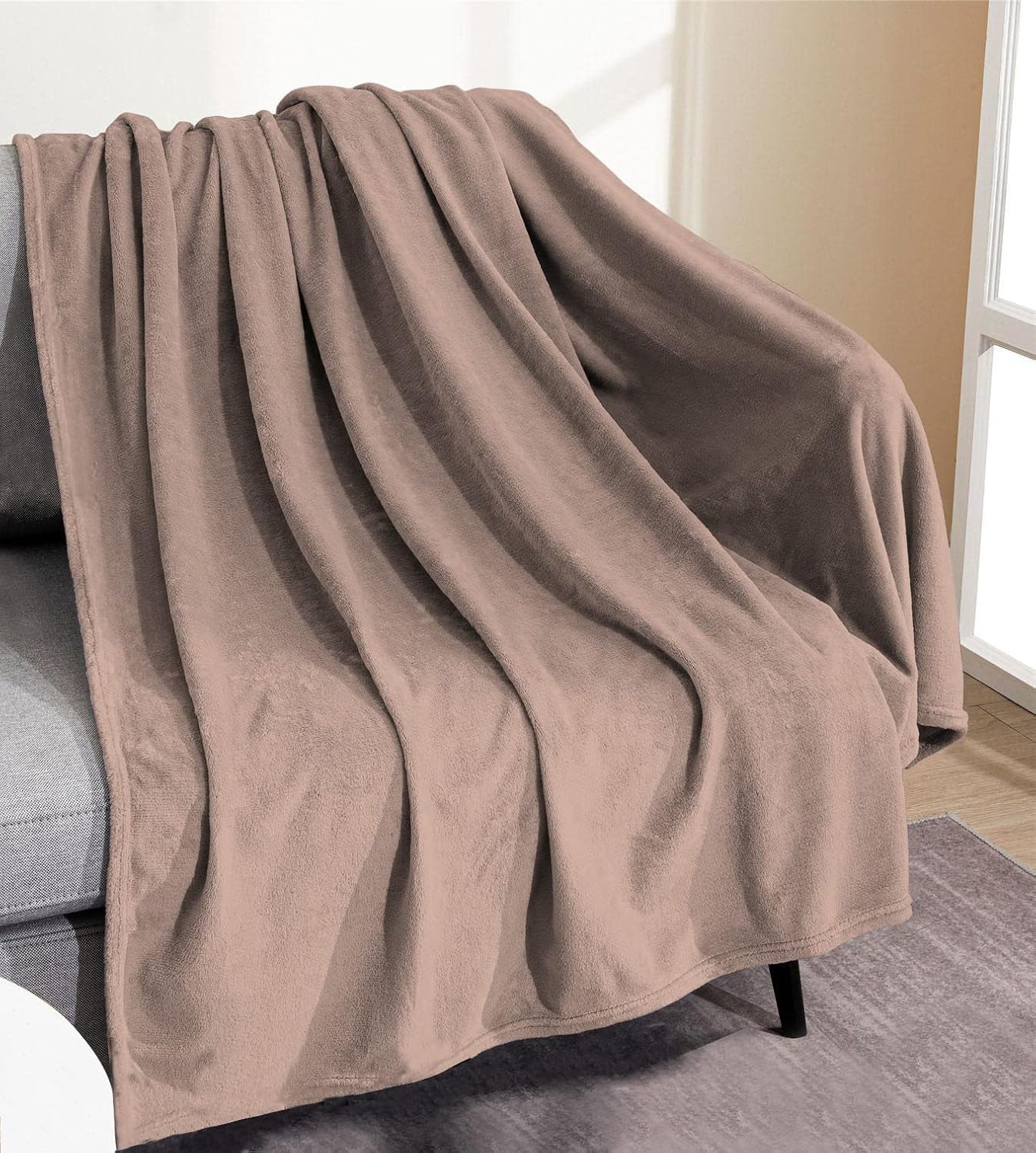 Couverture douce | Plaid | Toucher doux | 130 X 160 cm | Couettes et couettes en poudre Naty Shop