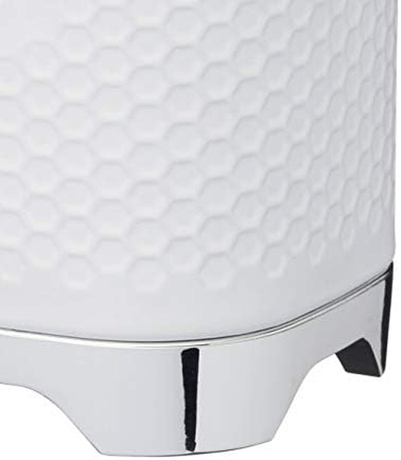 KitchenCraft Lovello caddy pentru ceai, caddy din oțel alb, suprafață texturată, stil 1950 cu capac, pentru ceai vrac și pliculețe de ceai, 11 cm x 11 cm x 19 cm, Ice White Cutii depozitare alimente Naty Shop