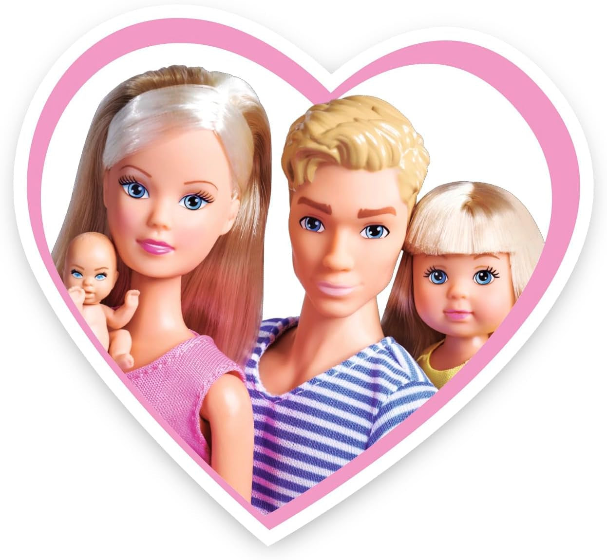 Simba 105733673 - Steffi Love Happy Family, poupée enceinte, Kevin, Evi et bébé avec poussette, 11 pièces, accessoires, 30 cm, à partir de 3 ans