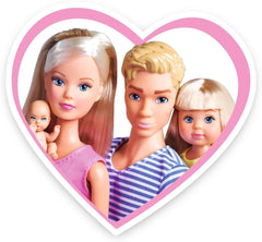 Simba 105733673 - Steffi Love Happy Family, poupée enceinte, Kevin, Evi et bébé avec poussette, 11 pièces, accessoires, 30 cm, à partir de 3 ans