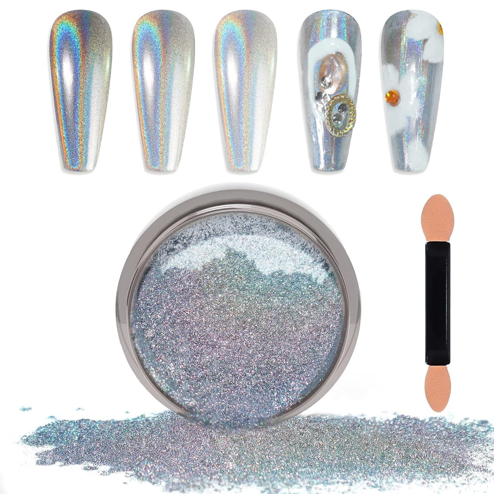 Chrome Nagel Pulver Spiegel Effekt Metallic Staub Holographische Glitter Glasierte Maniküre Dekoration Reflektierendes Pigment For DIY Gel Polish Nail Art, Harz Handwork, Geschenke for Gold