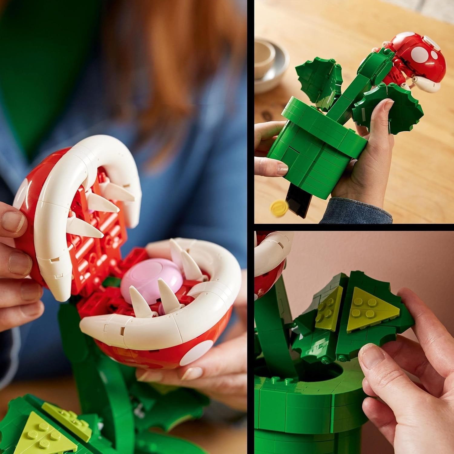 Lego 71426 Super Mario Piranha-Pflanze Set, bewegliche Figur mit Pfeife und 2 Münzelementen, Modellbausatz für Erwachsene zum Bauen, Schlafzimmer-Deko, Geschenk für Männer, Frauen und Jugendliche