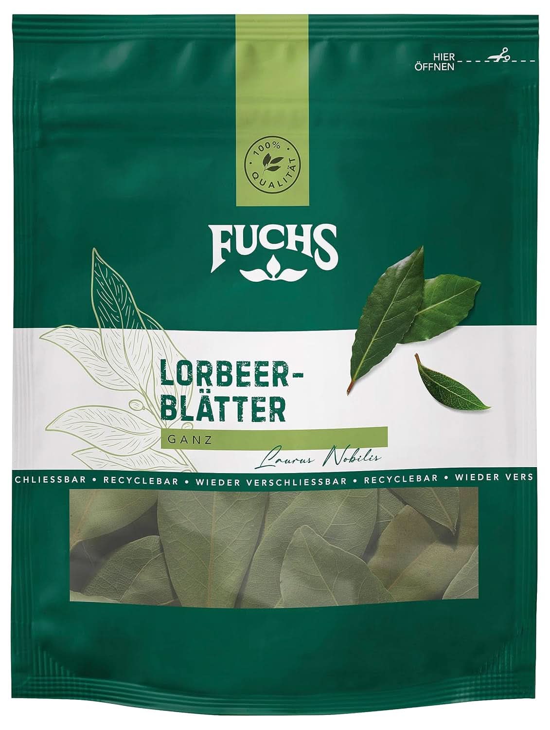 Fuchs - Feuilles de laurier dans un sachet refermable et recyclable - à base d'ingrédients naturels - 7 grammes Condiments Naty Shop