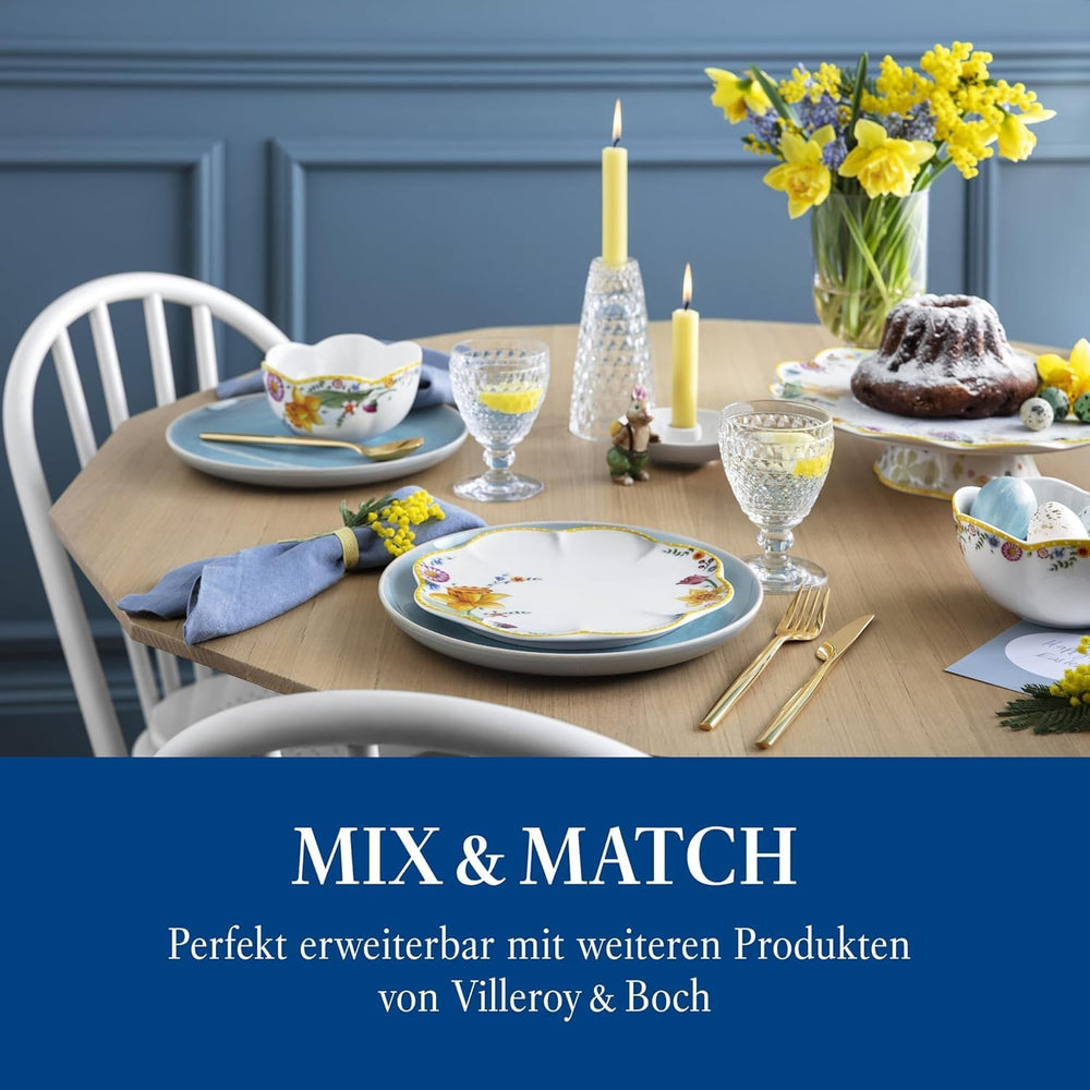 Villeroy & Boch - Service de petit-déjeuner pour 2 personnes, 6 pièces, service de table de Pâques, petit-déjeuner, Pâques, service à café, vaisselle de printemps, porcelaine