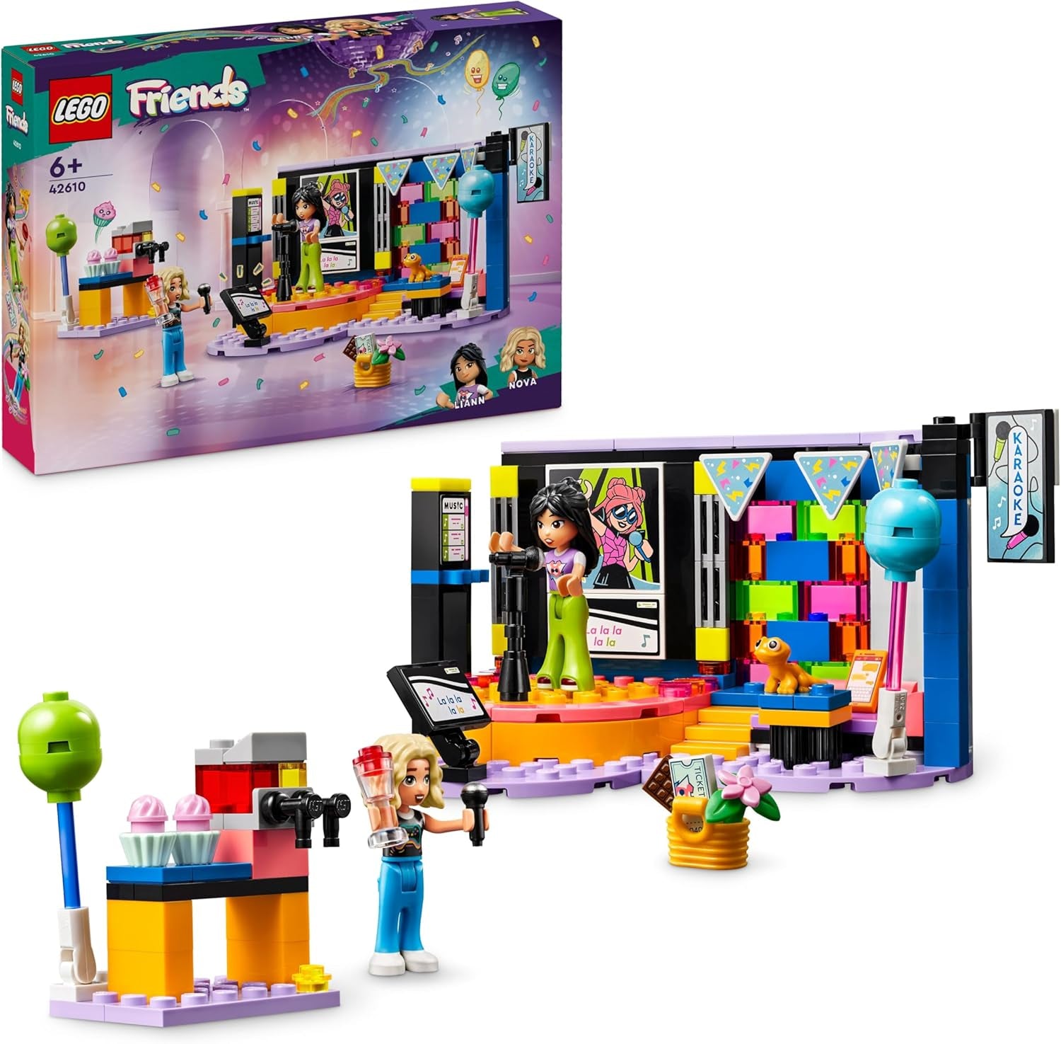 LEGO Friends Heartlake City Süßwarenladen - Kinder Spielset zum Bauen mit 3 Minifiguren, Einer Katzenfigur, Spielzeug Lebensmittel und Zubehör - Geschenk für Mädchen und Jungen ab 6 Jahren - 42649