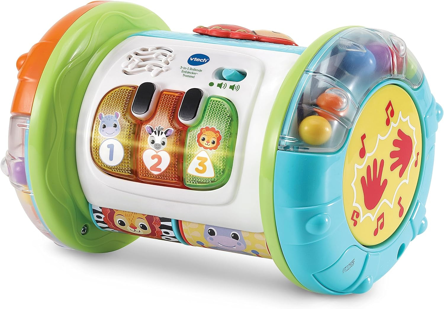 VTech Baby 3-in-1 Rolling Explorer Drum - Jouet interactif pour bébé avec musique - Pour les enfants âgés de 9 à 36 mois Jouets pour bébés Naty Shop