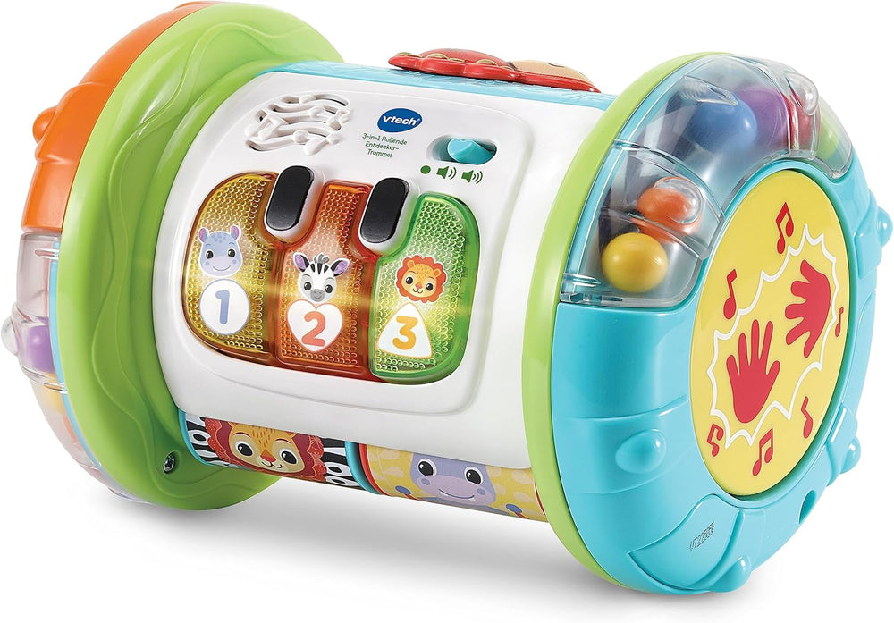VTech Baby 3-in-1 Rolling Explorer Drum - Jouet interactif pour bébé avec musique - Pour les enfants âgés de 9 à 36 mois Jouets pour bébés Naty Shop