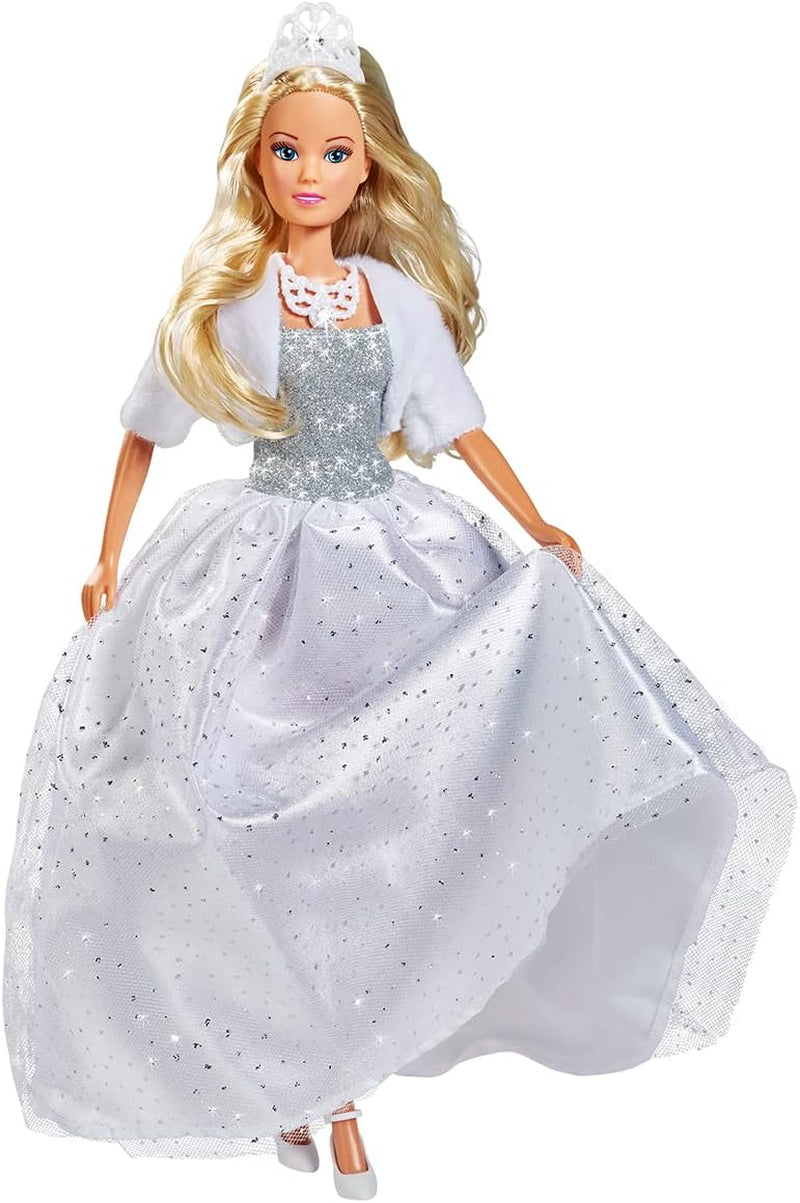 Simba 105733582 -  White Dream, Ankleidepuppe in einem traumhaften weißen Glitzerkleid mit Glitzerstein, 29cm Puppe, ab 3 Jahren