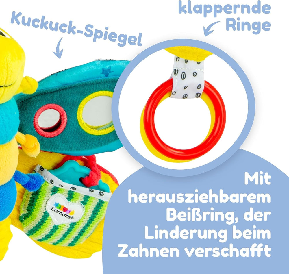 Lamaze Jouet Bébé "Freddie la Luciole" Clip & Go, Jouet de Haute Qualité pour les Tout-Petits, Pendentif Grip pour Renforcer la Relation Parent-Enfant, Dès 0 Mois, Plusieurs Couleurs Bebe Toys Naty Shop