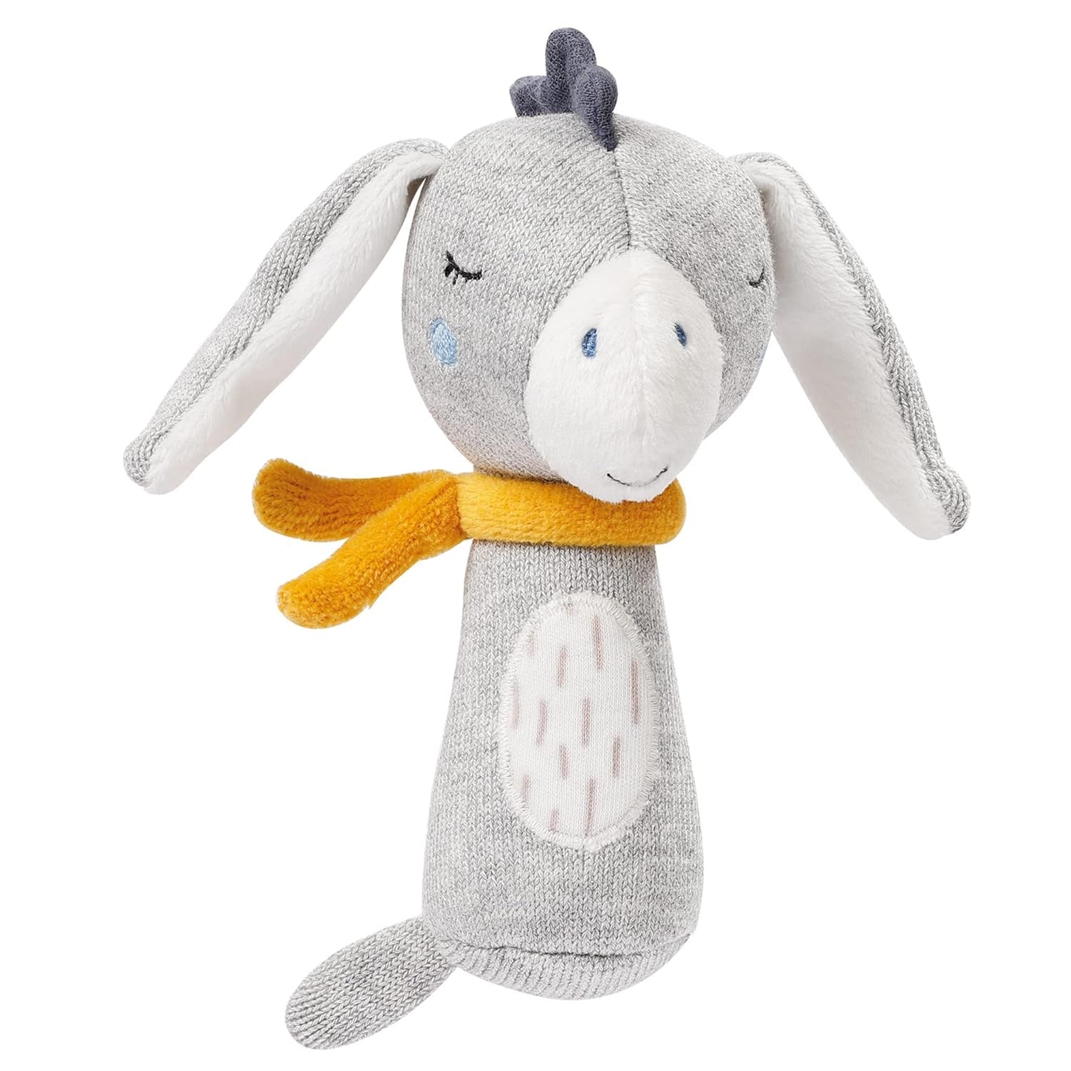Fehn bâton de préhension pour enfants jouet lapin fehnNatur - jouet d'activité motrice avec hochet pour saisir, câliner - jouet de préhension en coton biologique - jouet pour bébés et jeunes enfants à partir de 0 mois Jucarii Bebe Naty Shop Donkey Nature
