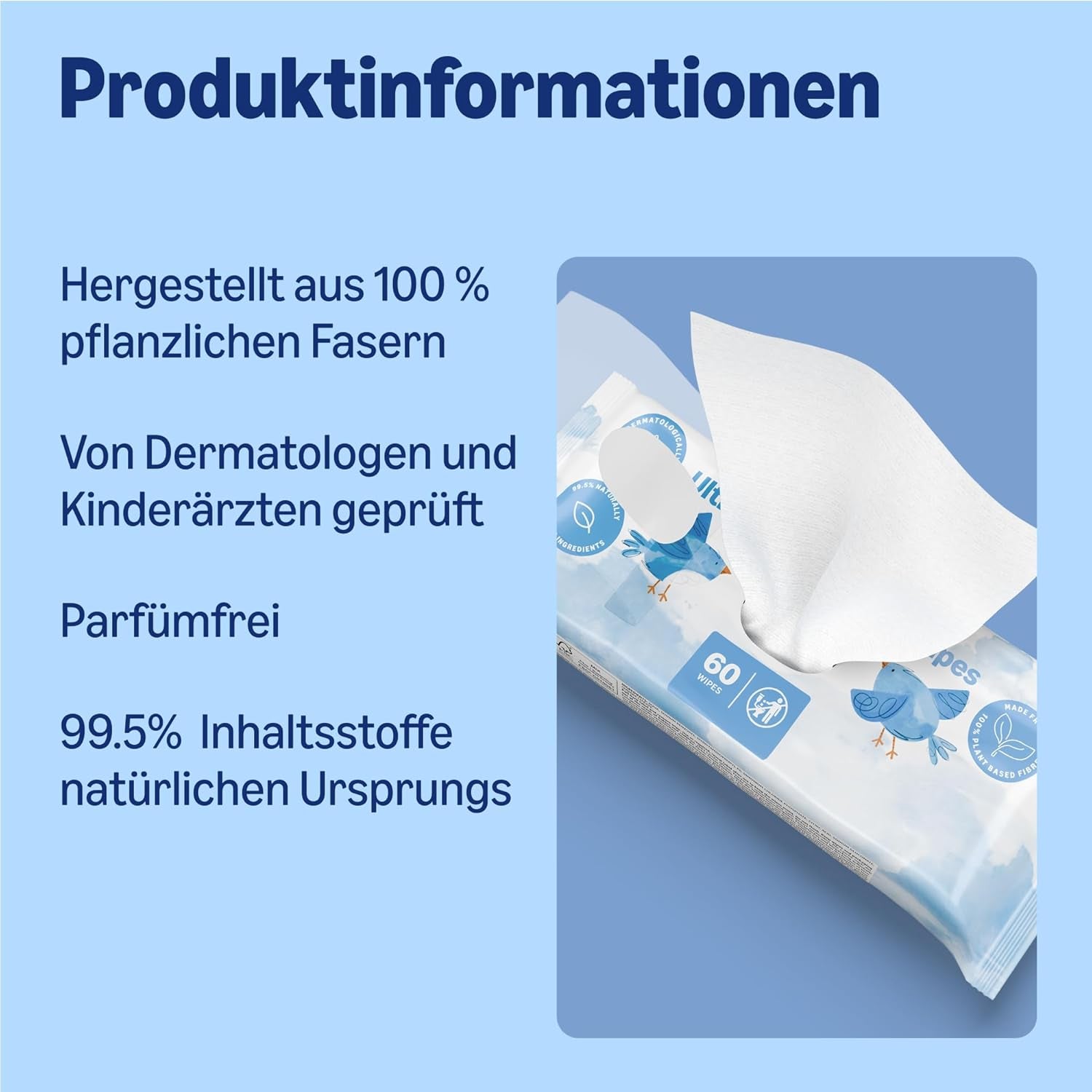 Lingettes pour bébé Amazon Ultra Sensitive, 100 % fibres végétales, 99 % eau, 1080 lingettes, non parfumées, 18 paquets de 60 lingettes chacun (anciennement vendues sous la marque Mama Bear, produit identique)