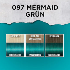 got2b Colour/Artist 097 Mermaid Green Niveau 2 (3x 80 ml), teinture capillaire temporaire fait briller les cheveux dans des couleurs intenses ou des tons pastel, la teinture capillaire dure 12-15 lavages, formule végétalienne Teinture capillaire Naty Shop