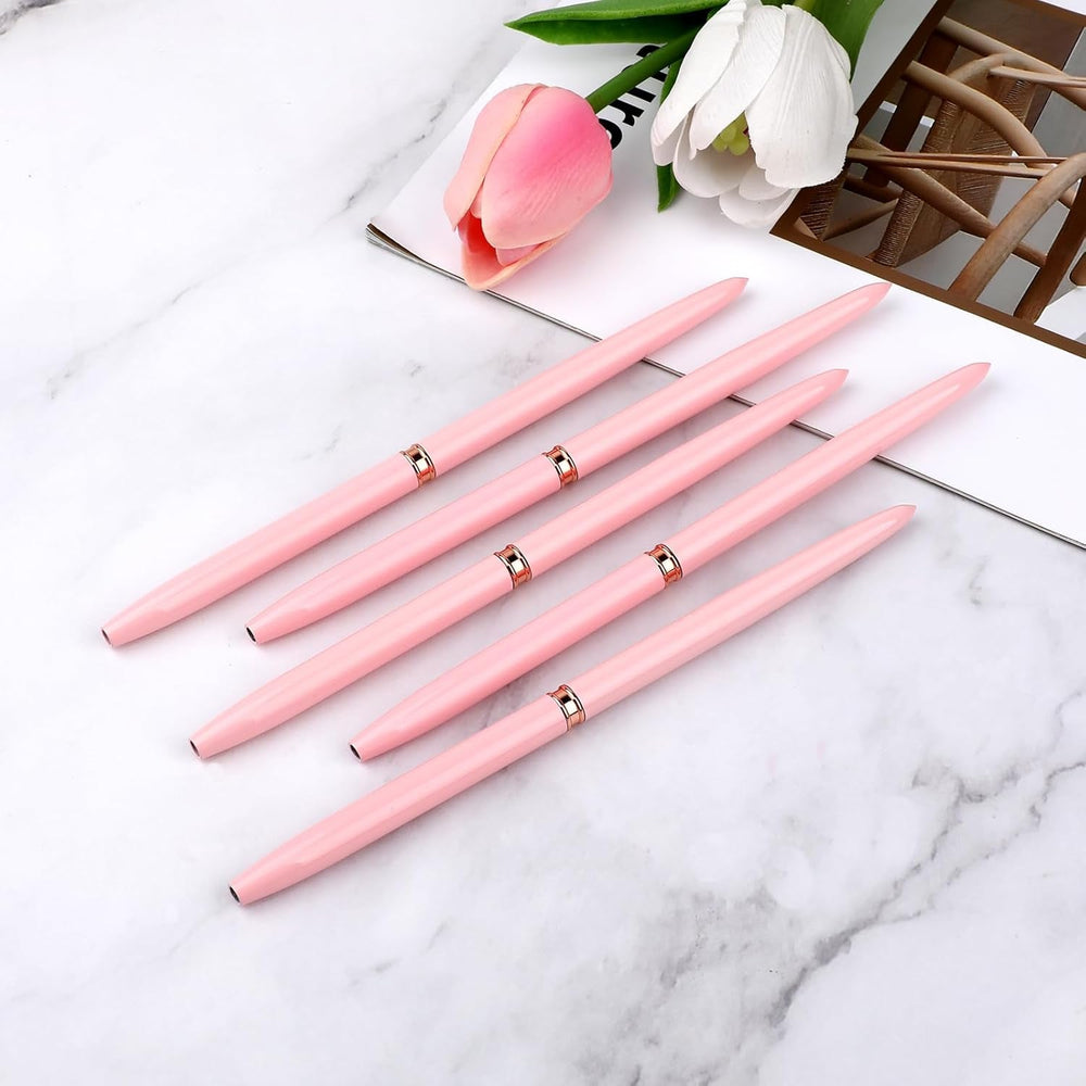 Nail Art Liner-Brush 5-Teiliges Gel-Nagellack-Malerei-Nagel-Punkt-Zeichnungs-Werkzeug für Lange Linien Kunst-Design-Stift-Set Metallgriff Nail-Art-Design-Binsel for Frauen
