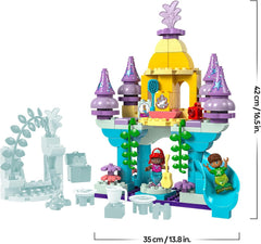LEGO DUPLO Disney Arielles magischer Unterwasserpalast – Schloss Spielzeug aus Die kleine Meerjungfrau für Mädchen & Jungen ab 2 Jahren – Lernspielzeug für Kinder mit 3 Figuren – Geschenk – 10435