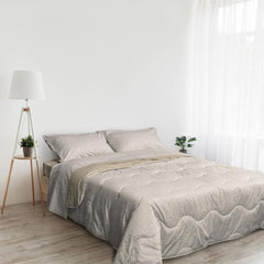 Housse de couette Foppapedretti Nacht&Natur pour lit double 2P; pétales de sable, housse 100% coton, Made in Italy Couettes et quilts Naty Shop