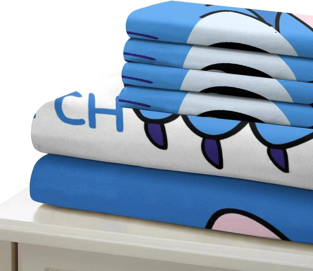 Parure de lit 3 pièces, Stitch Literie - enfants Naty Shop Bleu Simple (90 X 190)