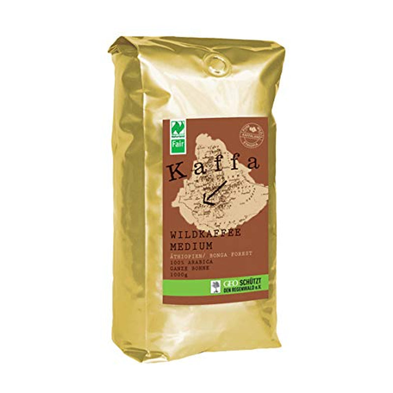 Café sauvage biologique, grains moyens, 1000g, paquet de 6