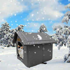 Katzenhaus Für Draußen Winterfest Wasserdicht Wetterfester Katzenhöhle Haustierhaus mit Plüschkissen Warm Hundehöhle Waschbar Hundehaus Tierheim Für Streuner Haustiere 45x40x45