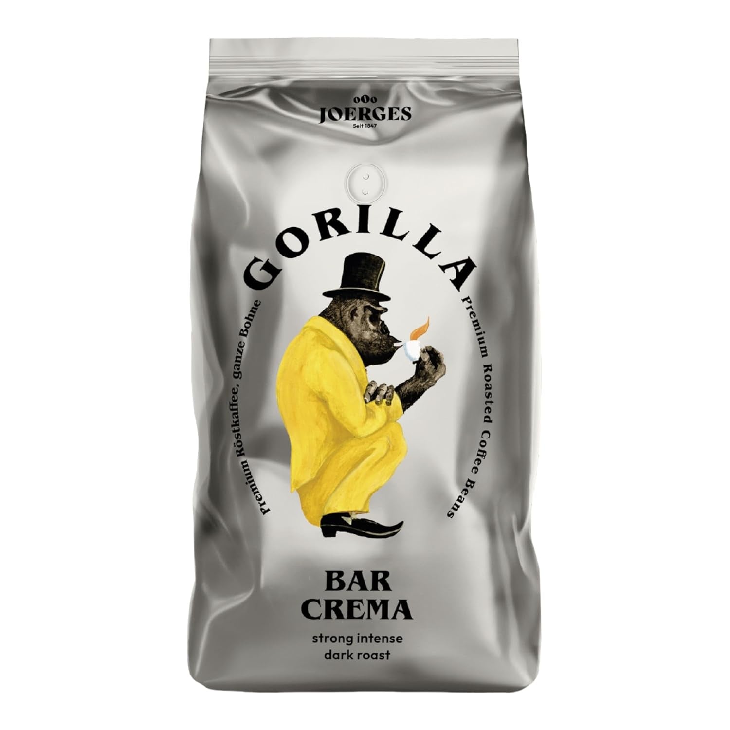 Grains de café Gorilla Espresso Bar Crema - 12 paquets de 1000 g chacun