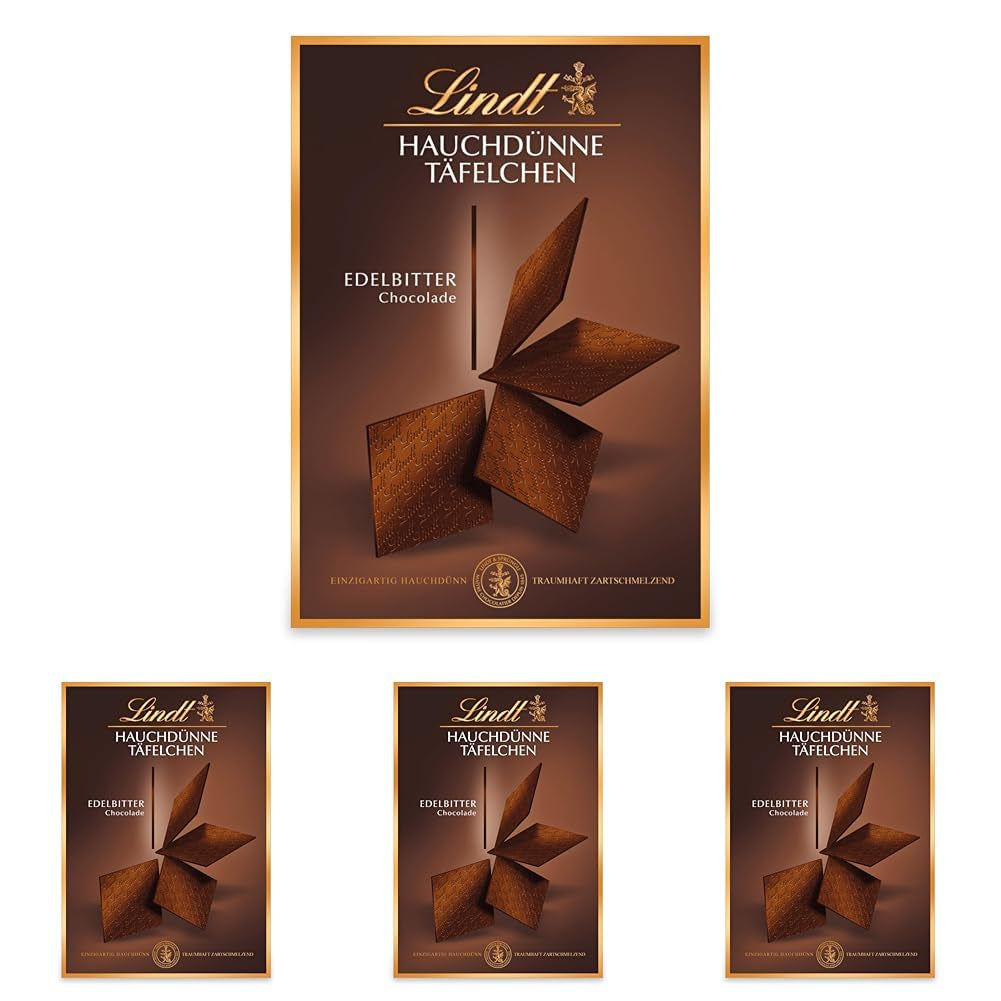 Barres de chocolat noir ultra-minces Lindt Chocolate | 125g | Barres ultra fines du meilleur chocolat noir | Particulièrement fin et fin | Cadeau chocolat (1 paquet)