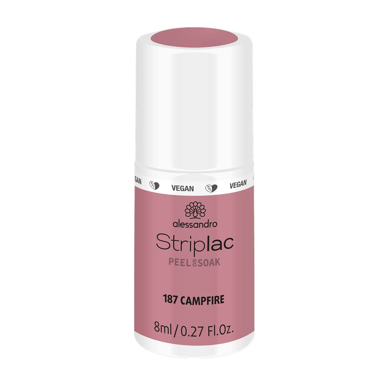 alessandro Striplac UV-Nagellack Flat White – Facile et facile à utiliser – Application facile grâce à la technologie Peel-Off – Vegan et sans alcool – 8 ml