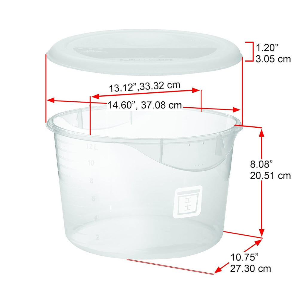 Couvercle pour boîtes de conservation alimentaire, rond, rouge, 11,4 L Naty Shop