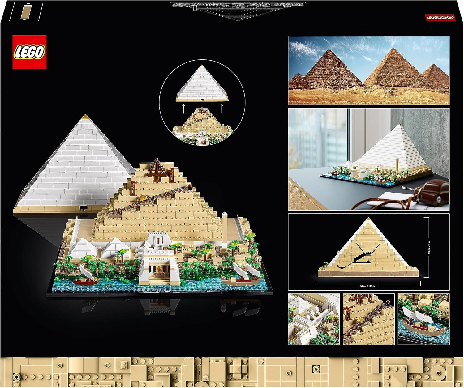 LEGO 21058 Architecture La Pyramide de Khéops Kit de construction pour loisirs créatifs, idée cadeau pour adultes, hommes, femmes, mère, père, activité créative, collection de monuments célèbres Besuche den LEGO-Store