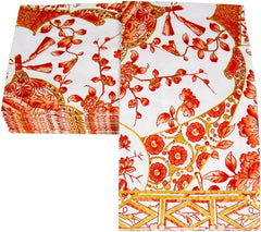 Serviettes de table en porcelaine corail et or, 15 par paquet