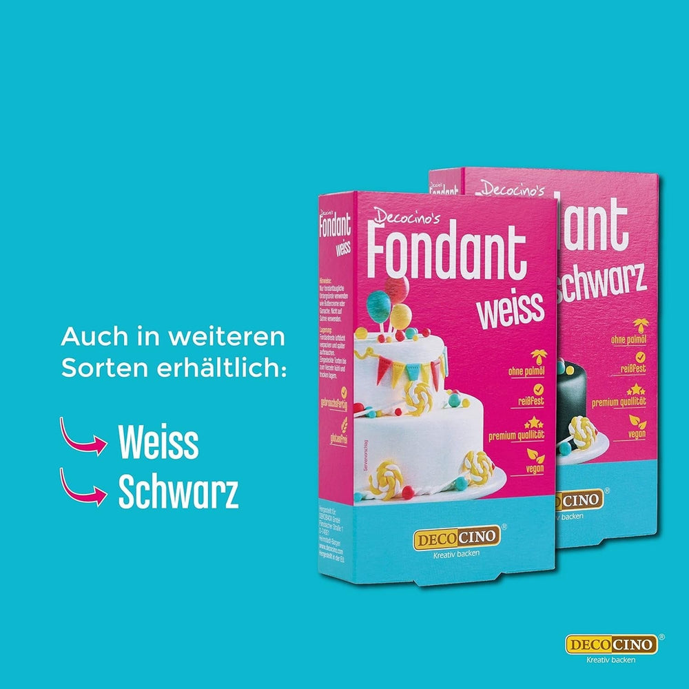 DECOCINO Fondant Schoko – 250 g – Idéal pour verzieren von Kuchen, torten, cupcakes – Palmölfrei & Vegan Glaçage et décoration Naty Shop