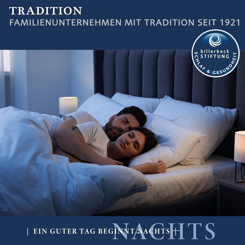 Billerbeck Pillow S20 Latex - Oreiller cervical en 40 X 80 Cm - Oreiller de soutien cervical avec âme en latex souple, oreillers standards Naty Shop blanc