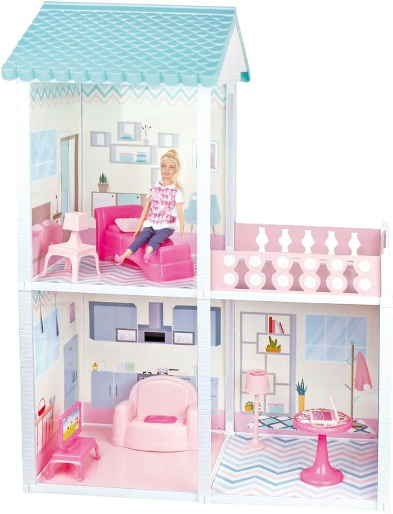 City Life - Villetta mit 3 Räumen und Zubehör Größe Playset monteit 61 x 40 x 78 cm