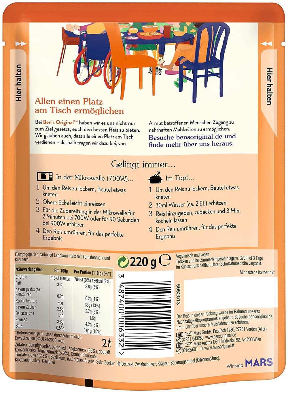 BEN'S ORIGINAL™ Riz Express Méditerranéen 6 x 220g