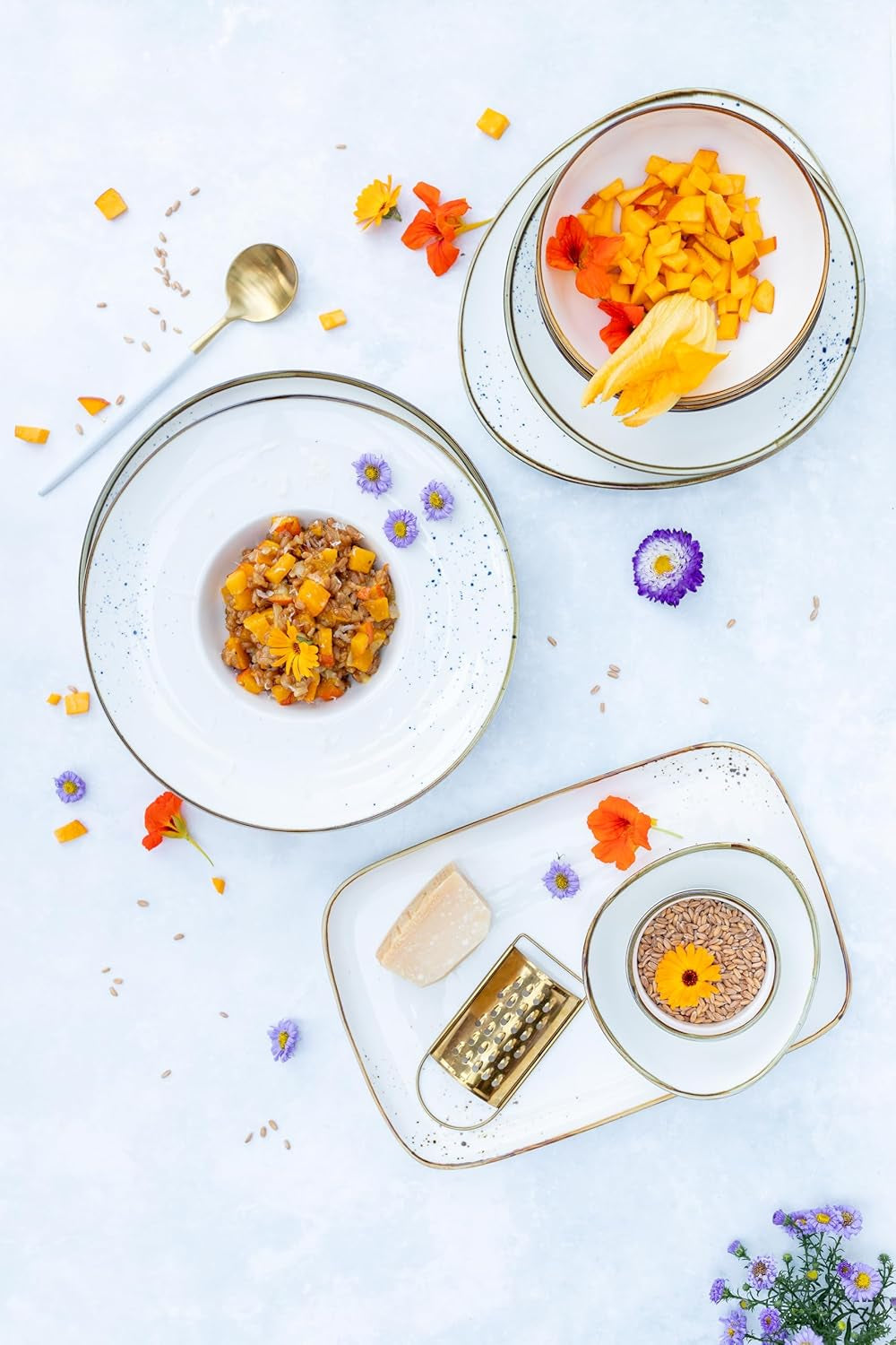 MÄSER Série Pintar, Service de table de haute qualité pour 4 personnes, service combiné de 16 pièces Services de table Naty Shop