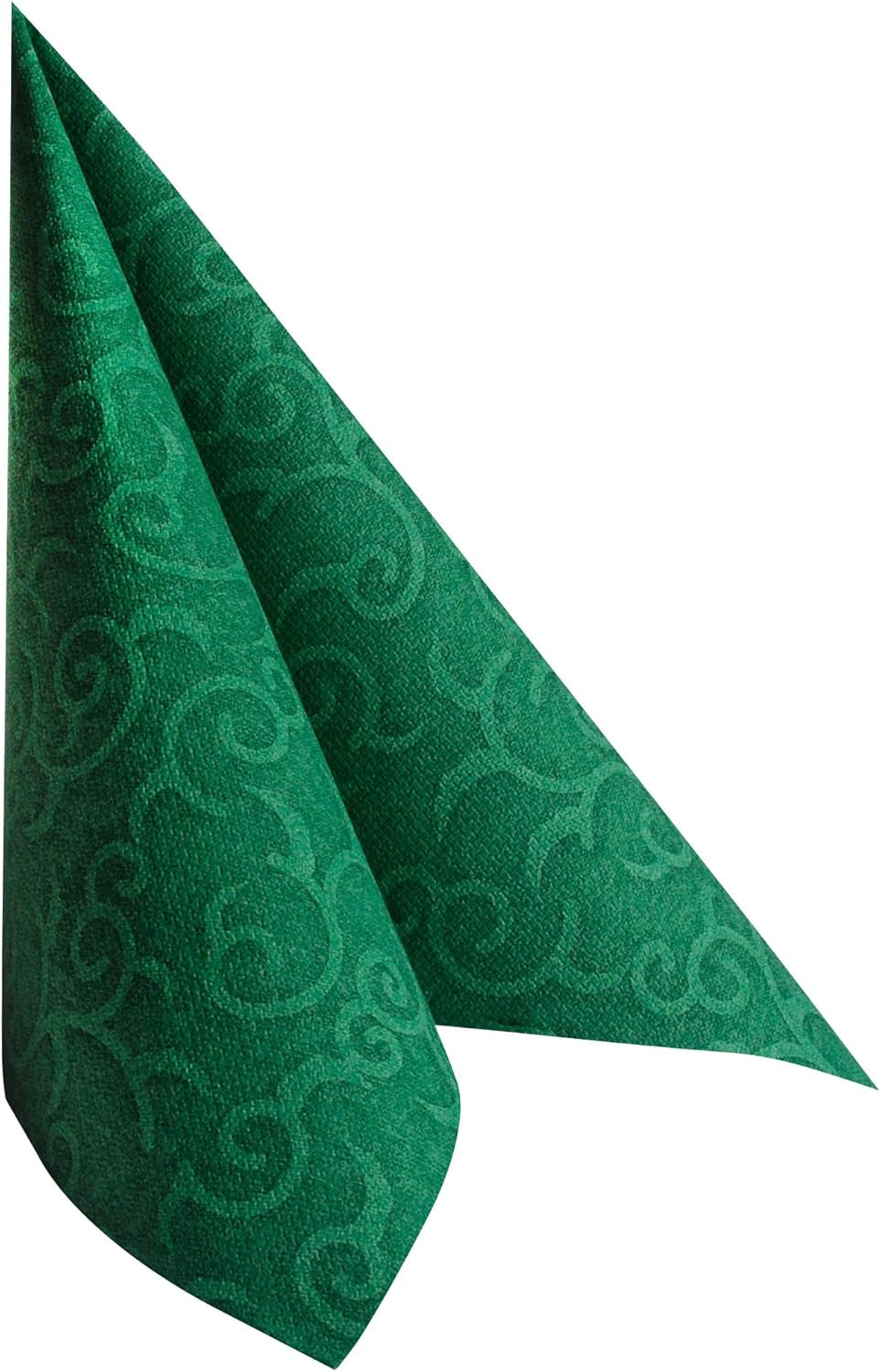 Papstar, 50 serviettes "Collection ROYAL" pli 1/4 40 Cm X 40 Cm vert foncé "Casali", #84884
