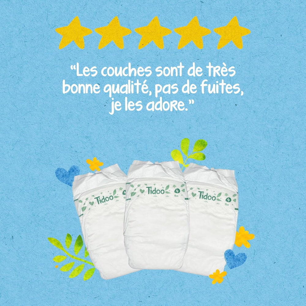 - Ökologische Diadeln, Größe 2 (3-6 kg) – natürlicher Ursprung, ohne Schadstoffe – 12 Stunden trocken, extrem saugfähig – hermestellung in Frankreich – 150 Einwegdiadeln – Packung 1 Month