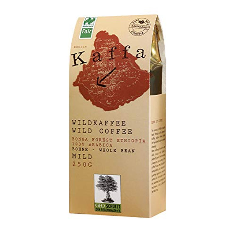Kaffa Wild-Kaffee doux ganze Bohne 250g bio végétalien équitable Arabica doux, 10er Pack