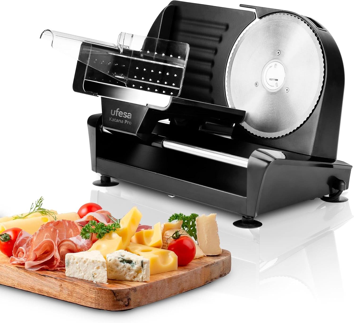 Ufesa Quick Slicer Processor Multifunktions-Foodprozessor 10-In-1, 1200W, 1,5L Fassungsvermögen, Edelstahlgehäuse, X3 Doppelseitige Scheiben, X1 Schneidemesser, X1 Rührlöffel Mama si Copilul Naty Shop Katana Pro Edelstahl