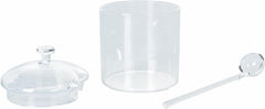 Pot en verre borosilicaté transparent de 300 ml avec couvercle et cuillère Good Morning