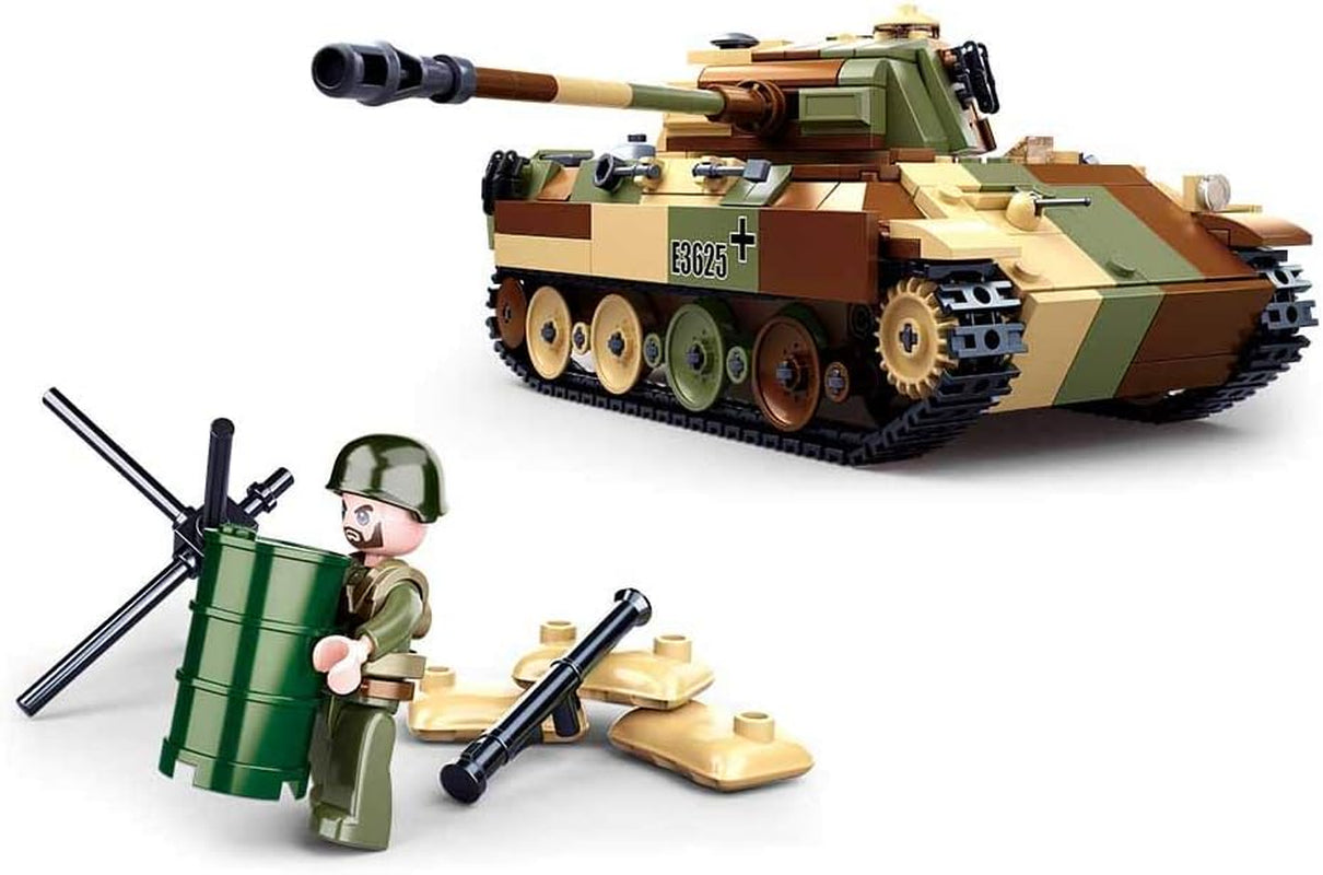 Sluban Klemmbausteine WWII - Mittlerer Deutscher Panzer [M38-B0859], Spielset, Klemmbausteine, Soldaten, mit Spielfigur, Army WWII, bunt, SL95719