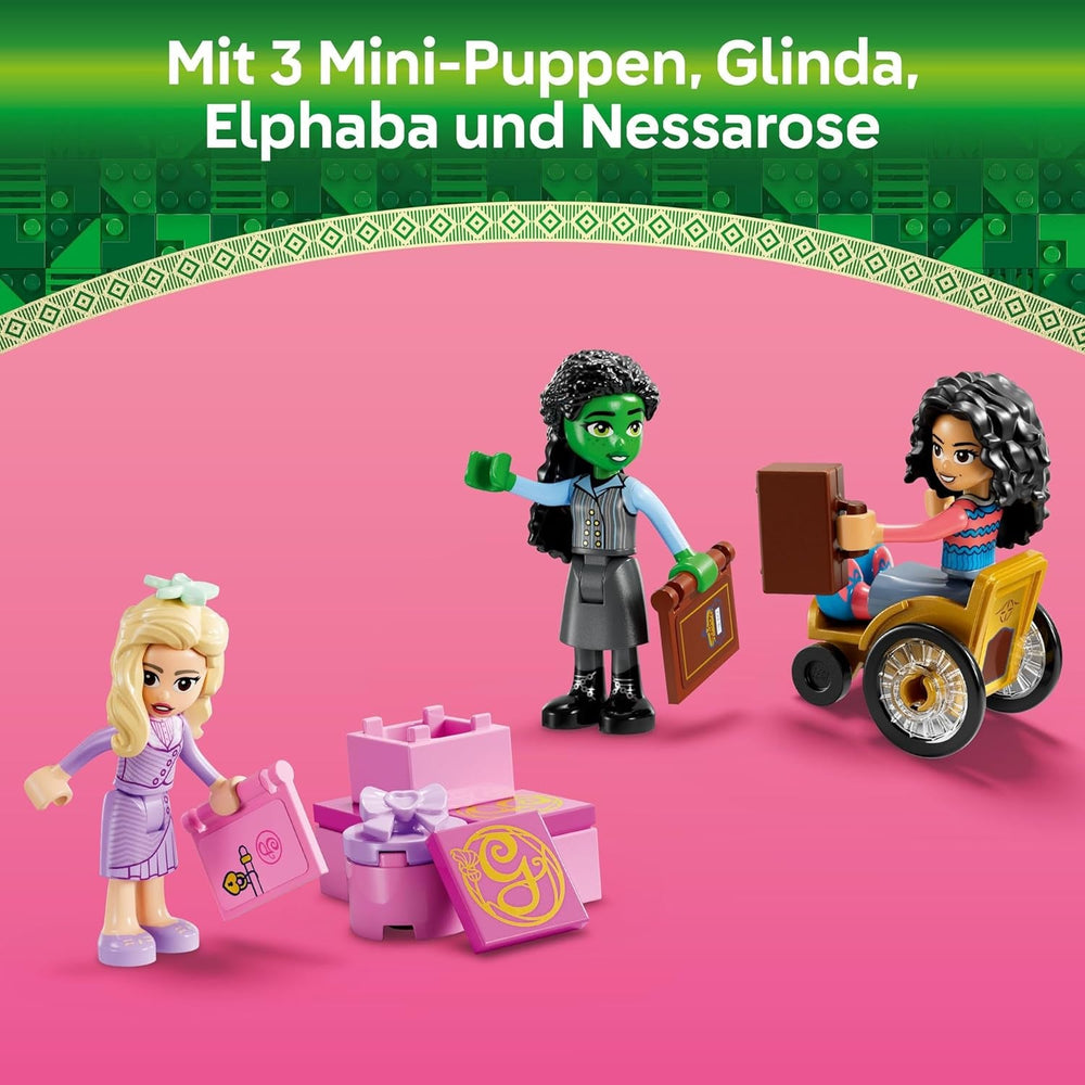 LEGO Wicked Glinda, Elphaba et Nessarose à l'université de Shiz Bateau à voile et bateau jouet à 3 figurines Cadeau pour filles et garçons à partir de 7 ans Amateurs de maisons de poupées 75681 Jeux de construction Besuche den LEGO-Store