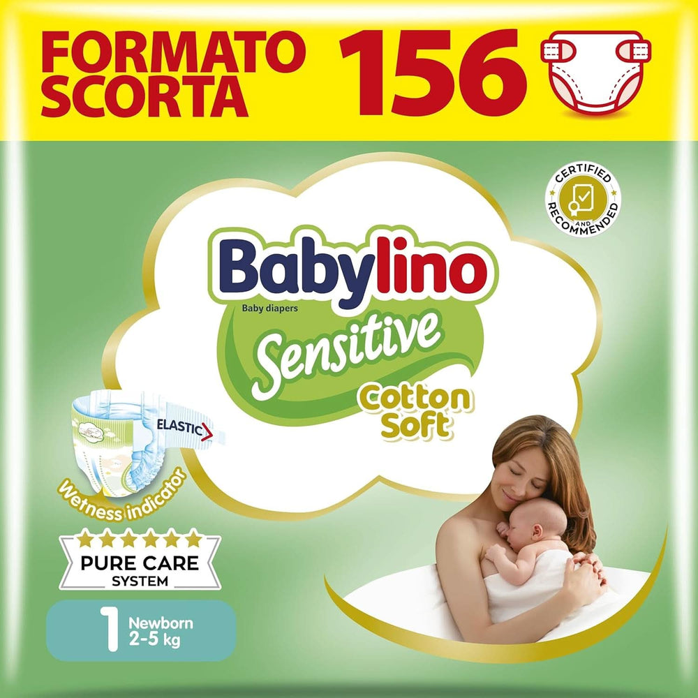 Babylino Couches sensibles et délicates pour enfants, différentes tailles Mère et Enfant Naty Shop Taille 1 (156 pièces)