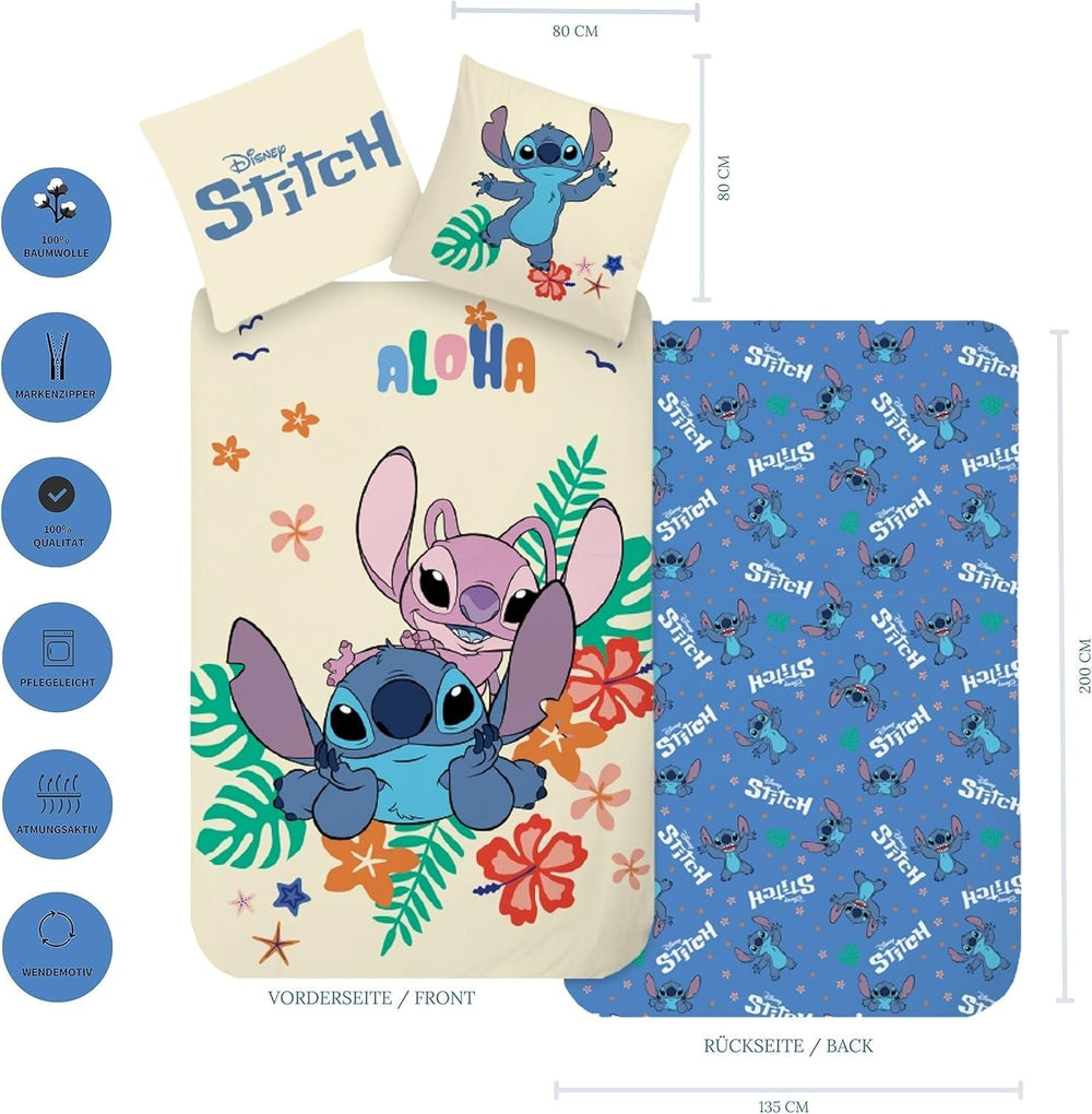Linge de lit pour enfants et adolescents, Linge de lit Stitch - enfant Naty Shop