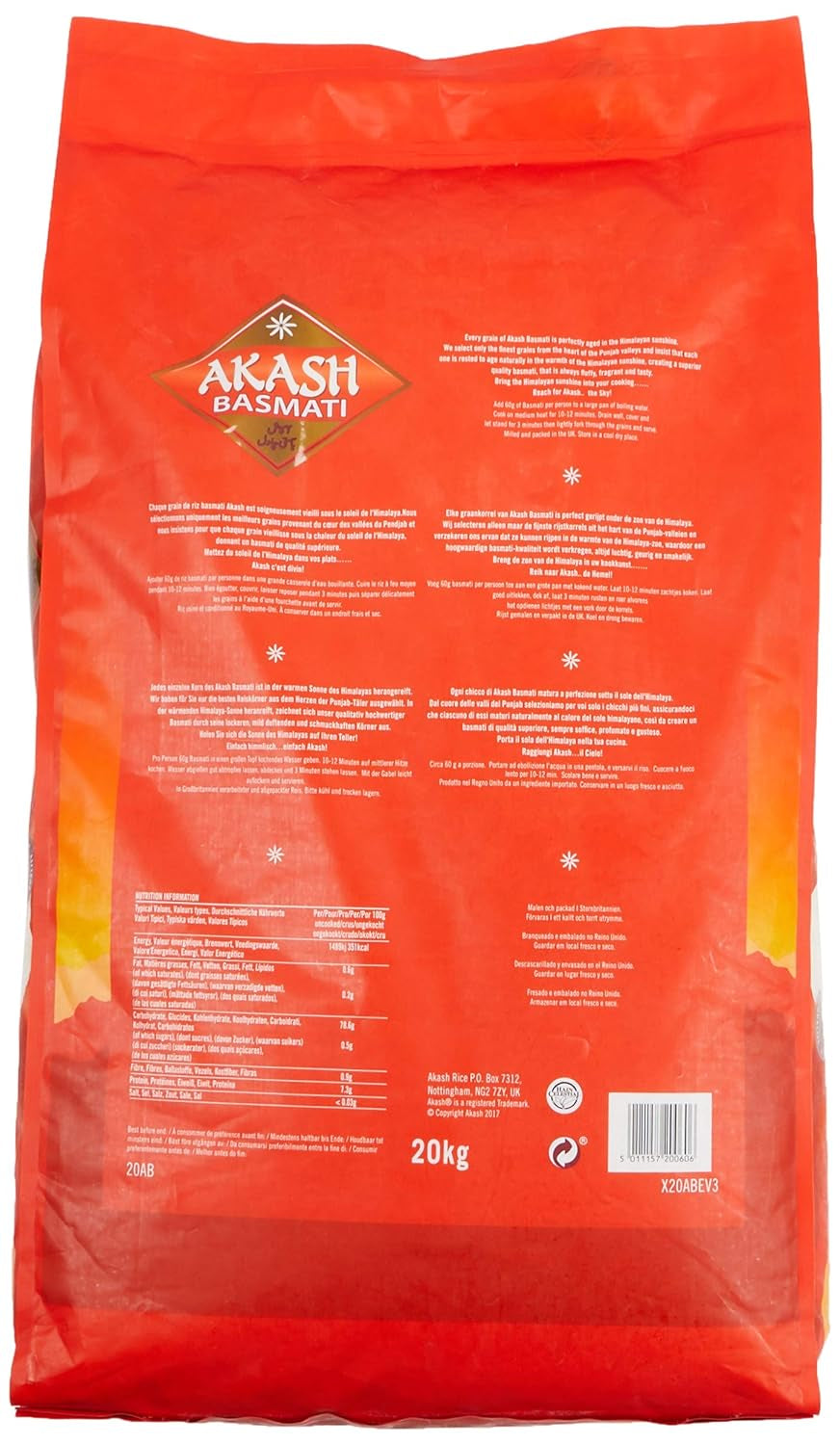 Riz Basmati Akash, 1 paquet (1 x 20 kg)