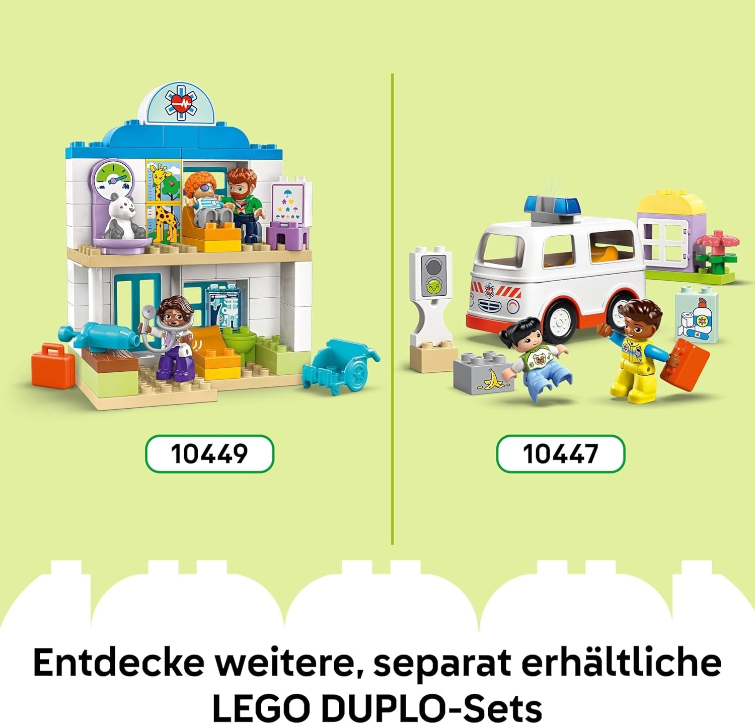 LEGO DUPLO Town Erster Besuch im Flughafen - Lernspielzeug zur Förderung der Motorik für Kleinkinder - inkl. Flugzeug, 2 Figuren & Teddybär - Geschenk für Jungen und Mädchen ab 2 Jahren - 10443